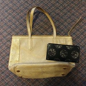 Fossil Large Sydney Gold Purse and Fossil wallet